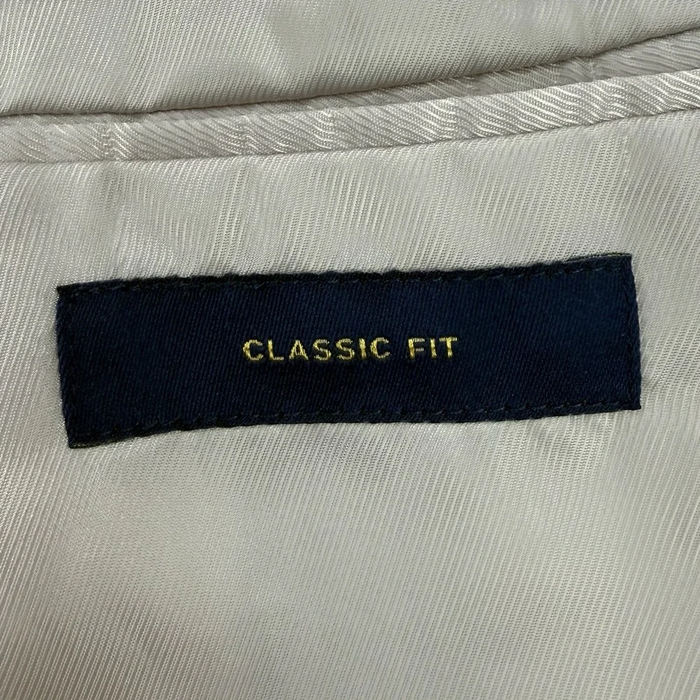 Stafford Linen Blazer Men's 36S Beige Classic Fit 2 Button Dual Vent Sport Coat